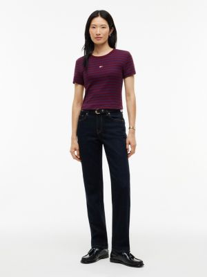 Женские футболки Tommy Hilfiger Mini Flag Logo Striped Favorite T-Shirt — фото 2