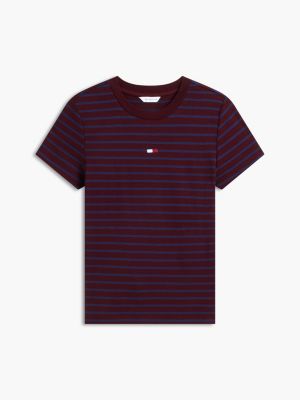 Женские футболки Tommy Hilfiger Mini Flag Logo Striped Favorite T-Shirt — фото 5
