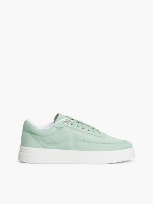 Nubuck Leather Court Sneaker, Flora