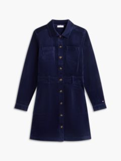 Stretch Corduroy Utility Mini Dress — Carbon Navy 5