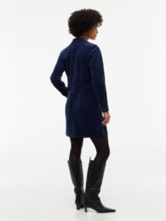 Stretch Corduroy Utility Mini Dress — Carbon Navy 4