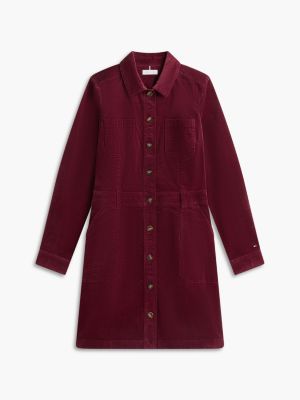 Женское платье Tommy Hilfiger Stretch Corduroy Utility Mini, цвет: Бордовый — фото 5