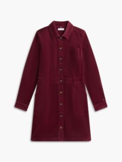 Stretch Corduroy Utility Mini Dress — Burgundy 5