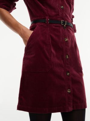 Женское платье Tommy Hilfiger Stretch Corduroy Utility Mini, цвет: Бордовый — фото 3