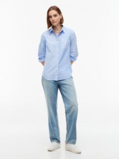 Mixed-Stripe Stretch Oxford Shirt — Blue Spell 2