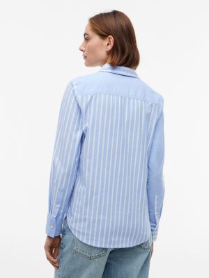 Женская рубашка Tommy Hilfiger Mixed-Stripe Stretch Oxford, цвет: Синий — фото 4