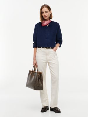 Женская блузка Tommy Hilfiger Relaxed Fit Corduroy Blouse, цвет: Карбоновый тёмно-синий — фото 2