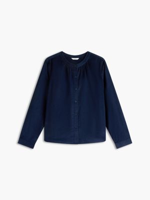 Женская блузка Tommy Hilfiger Relaxed Fit Corduroy Blouse, цвет: Карбоновый тёмно-синий — фото 5