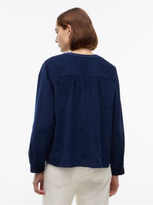 Женская блузка Tommy Hilfiger Relaxed Fit Corduroy Blouse, цвет: Карбоновый тёмно-синий — фото 4