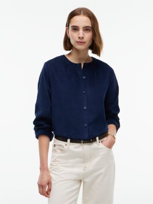 Relaxed Fit Corduroy Blouse, Carbon Navy