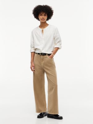 Женская блузка Tommy Hilfiger Relaxed Fit Tonal Plaid Corduroy, цвет: Слоновая кость шёлковый — фото 2