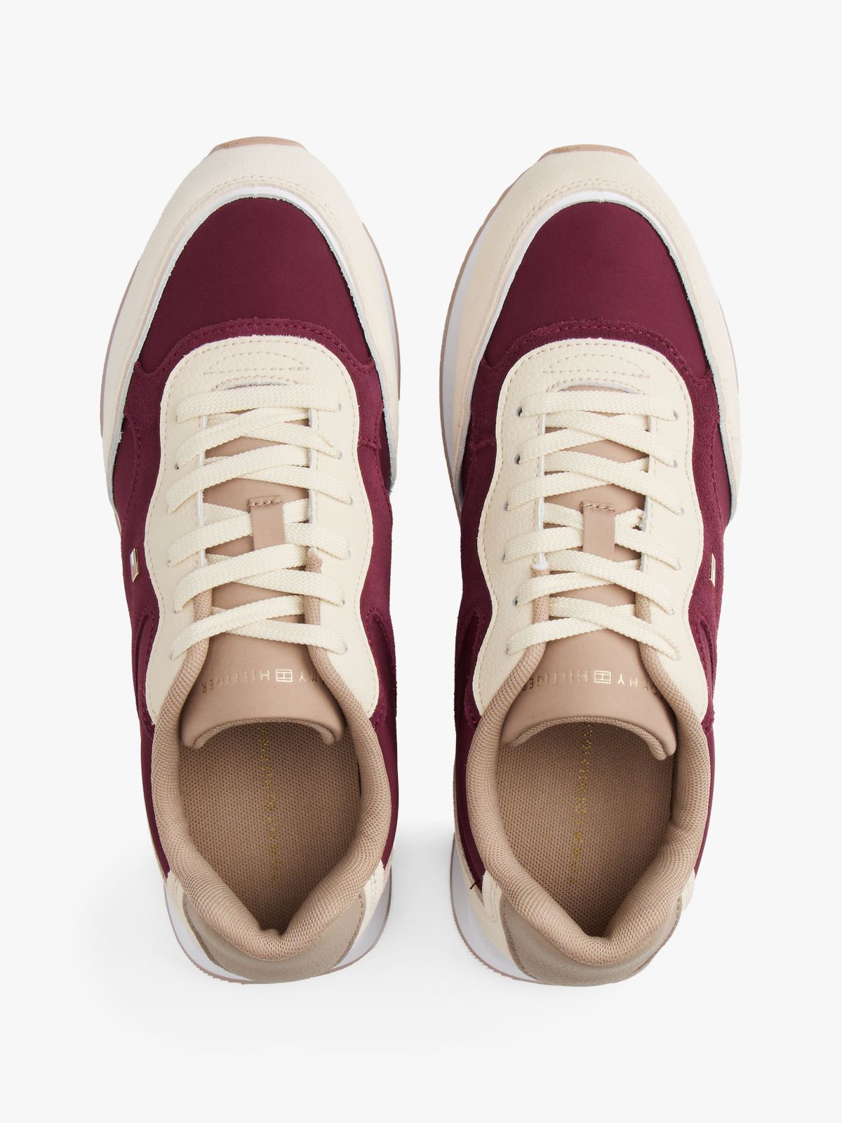 Mixed-Media Runner Sneaker — Muslin