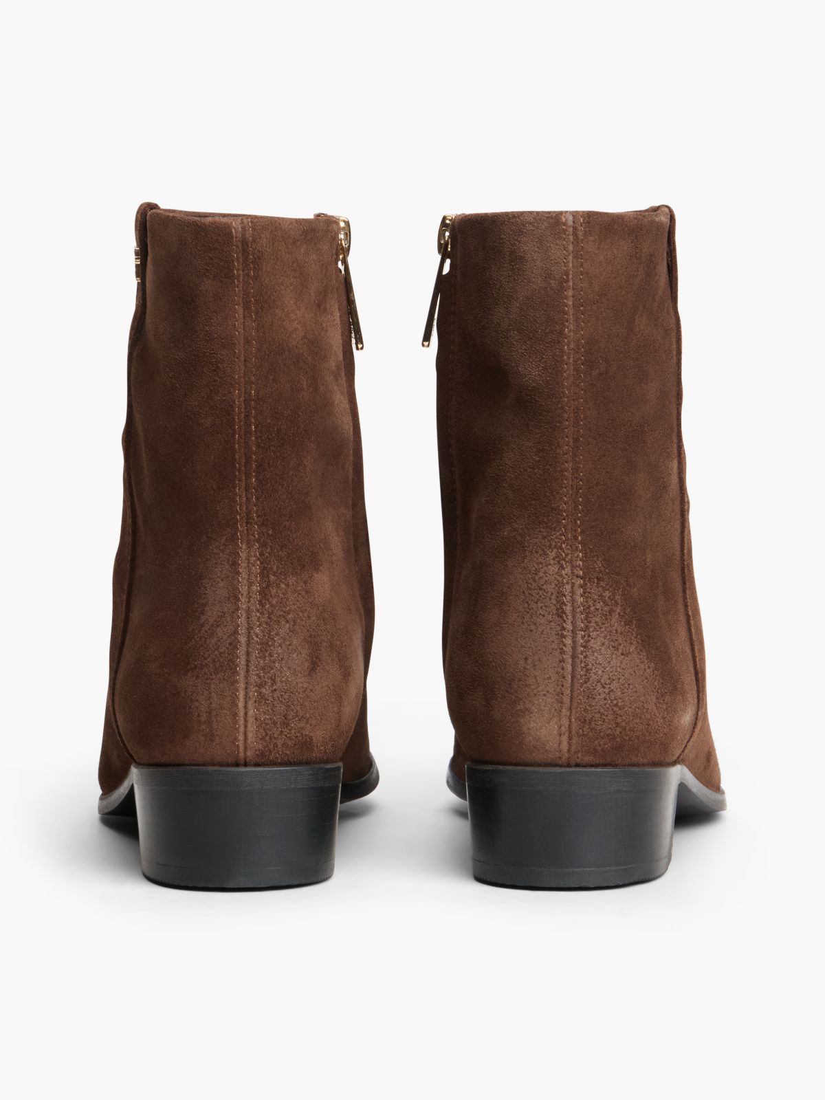Waxed Suede Ankle Boot — Dark Coffee