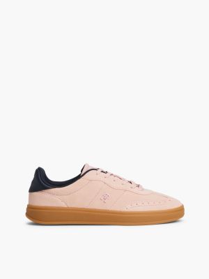 Padded Suede Skater Sneaker, Delicate Rose