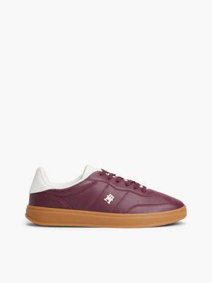 Padded Leather Skater Sneaker, Rosewood Brown
