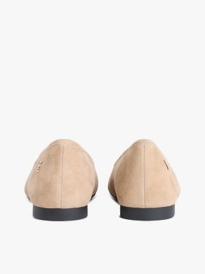 Женские балетки Tommy Hilfiger Suede Ballet Flat, цвет: Песочный холщовый — фото 4