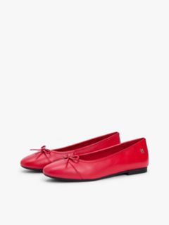 Leather Ballet Flat — Primary Red 2