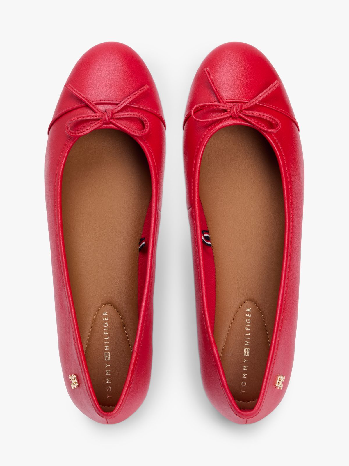 Leather Ballet Flat — Primary Red