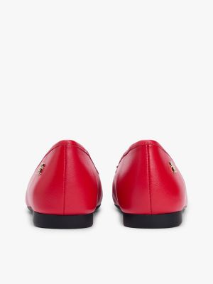 Женские балетки Tommy Hilfiger Leather Ballet Flat, цвет: Красный — фото 4