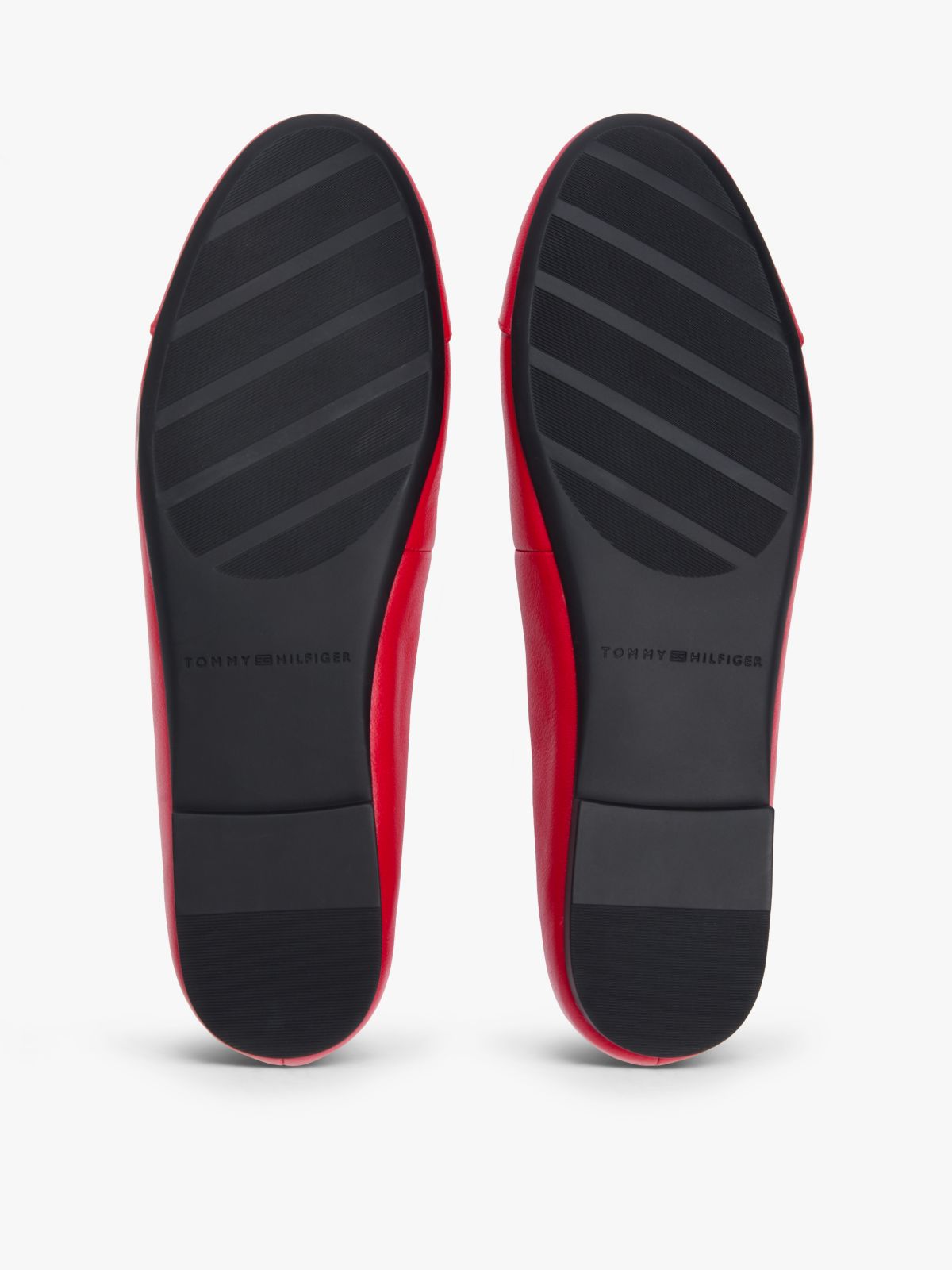 Leather Ballet Flat — Primary Red