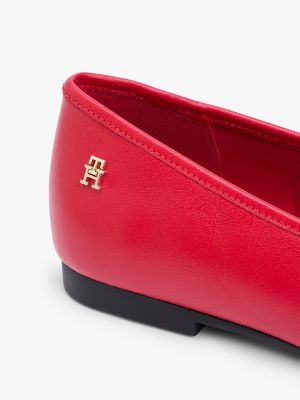 Женские балетки Tommy Hilfiger Leather Ballet Flat, цвет: Красный — фото 6