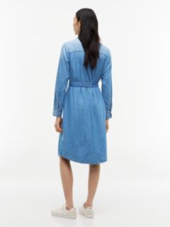 Belted Denim Utility Shirtdress — Medium Wash 4