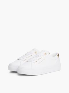 Metallic Accent Canvas Sneaker — White 2
