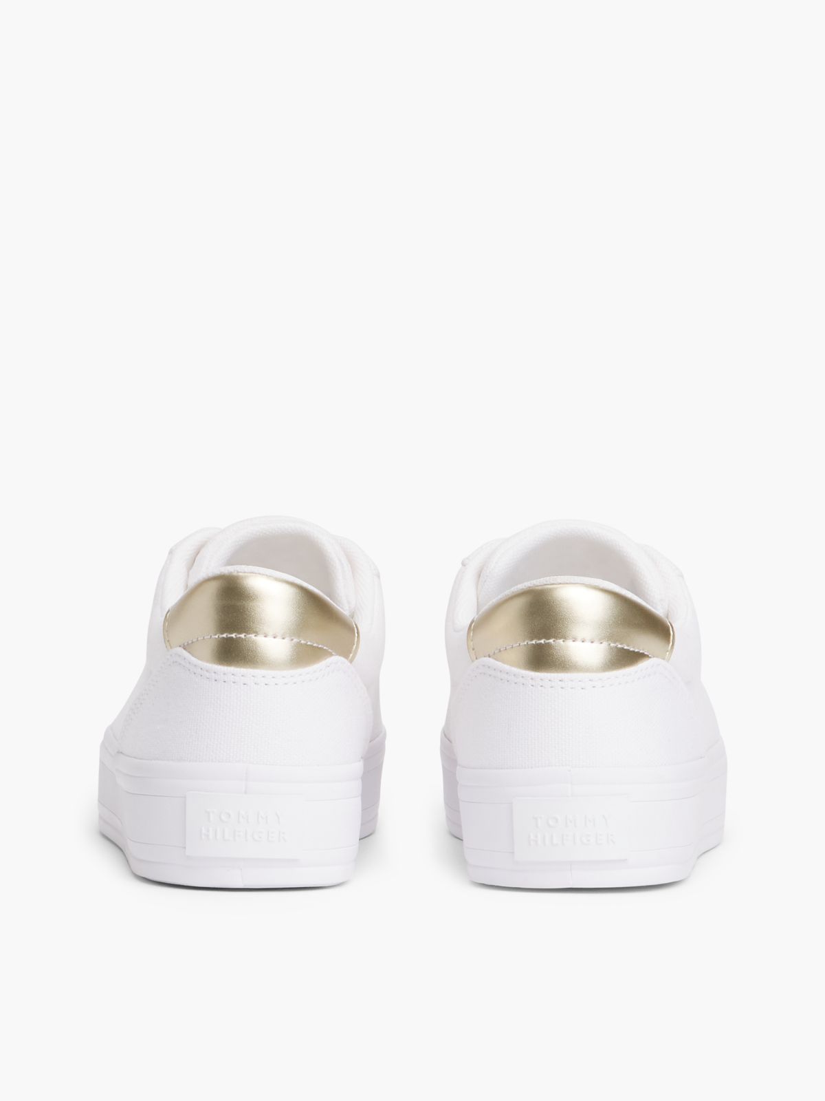 Metallic Accent Canvas Sneaker — White