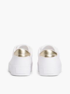 Metallic Accent Canvas Sneaker — White 4