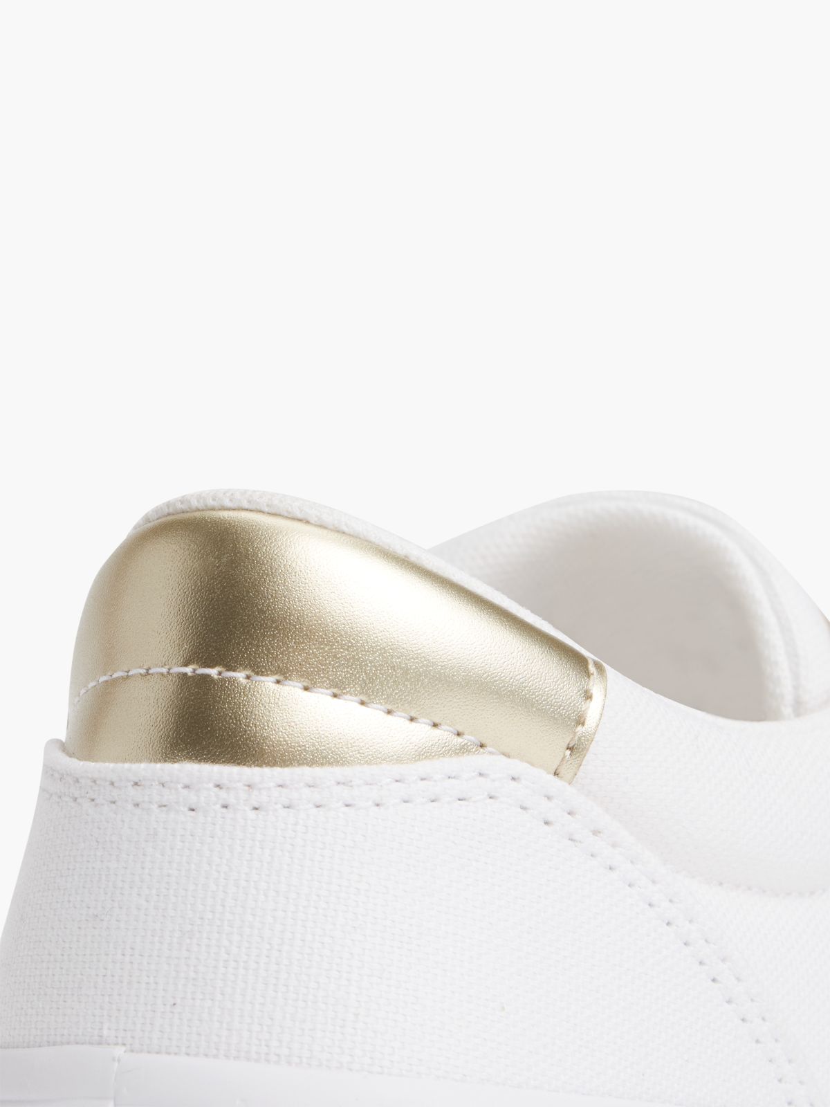 Metallic Accent Canvas Sneaker — White