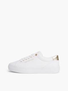 Metallic Accent Canvas Sneaker — White 7