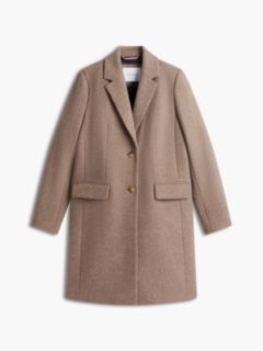 Heathered Wool-Blend Coat — Taupe Melange 5