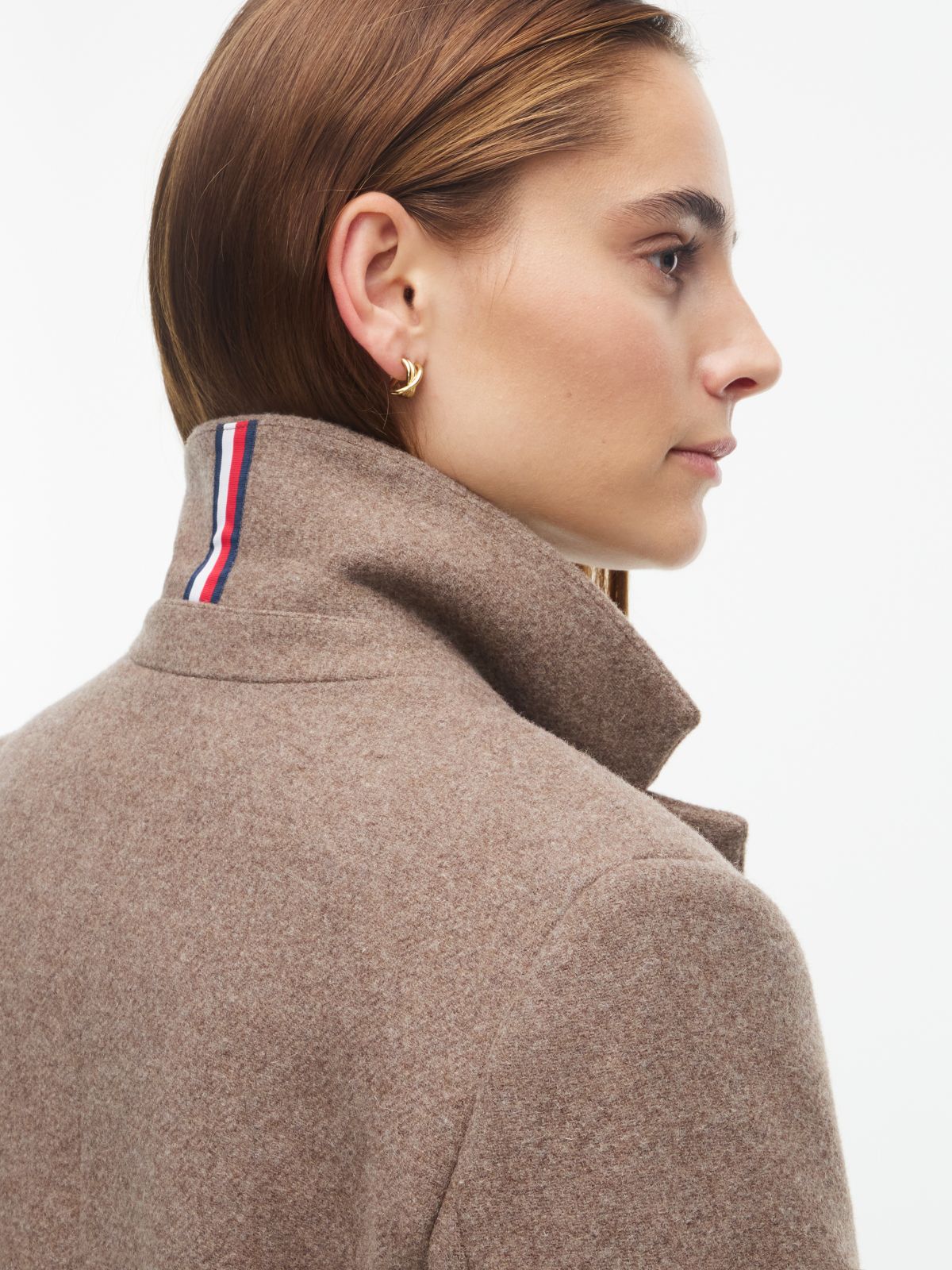 Heathered Wool-Blend Coat — Taupe Melange