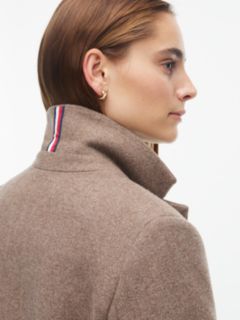 Heathered Wool-Blend Coat — Taupe Melange 3