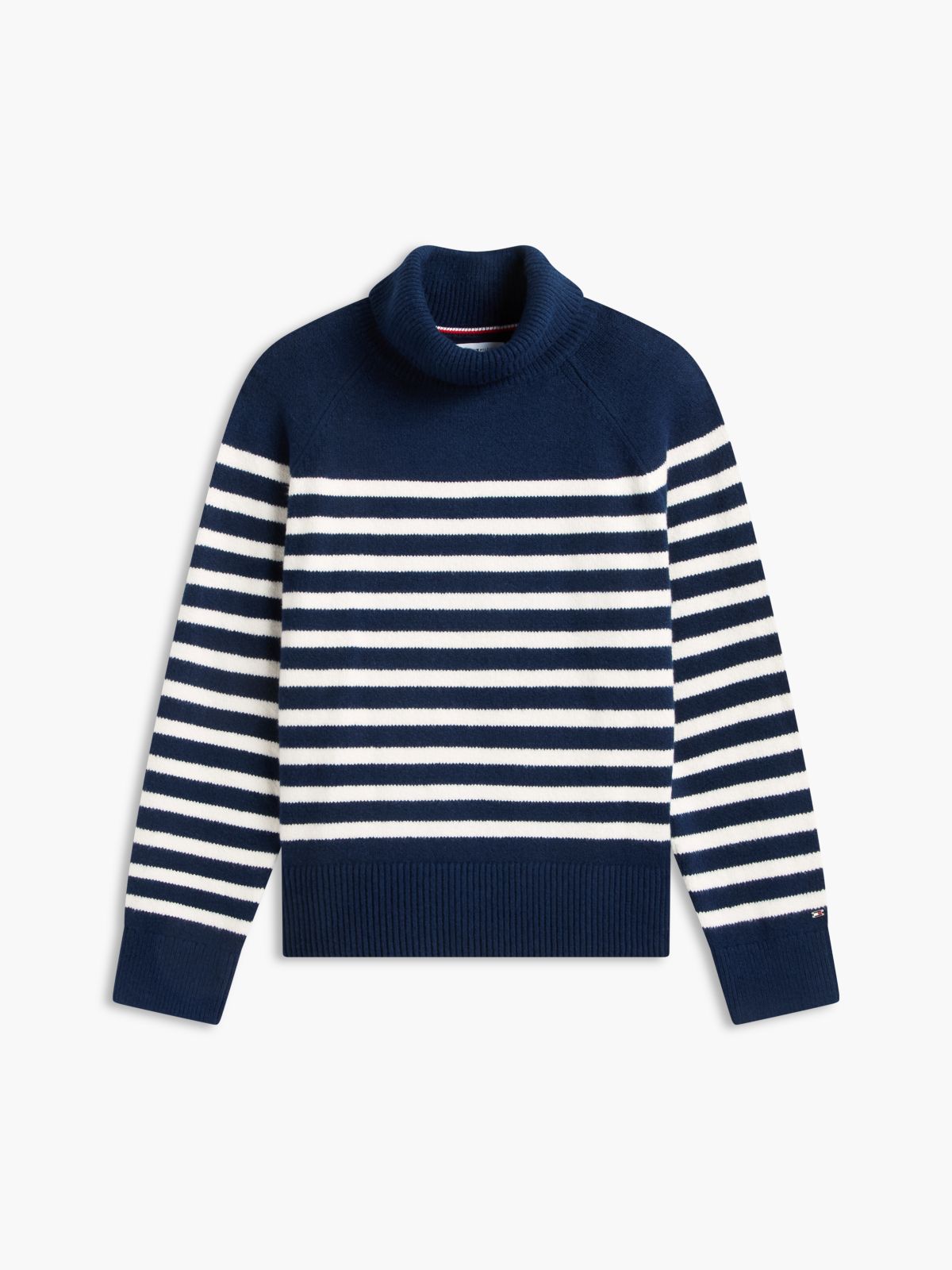 Striped Turtleneck Sweater — Carbon Navy