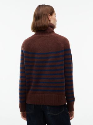 Женский свитер Tommy Hilfiger Striped Turtleneck, цвет: Коричневый / Тёмно-синий полосатый — фото 4