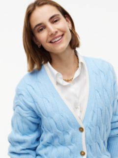 TH Soft Touch Gold-Button Cable Knit Cardigan — Well Water 3