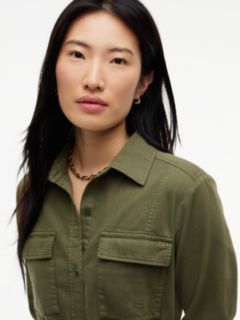 Belted Denim Utility Shirtdress — Huntsman Green 3