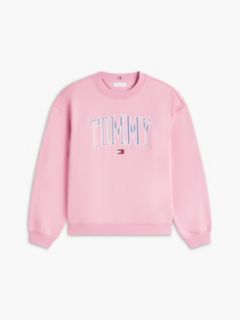 Varsity Tommy Logo Crewneck Sweatshirt — Mystic Pink 5