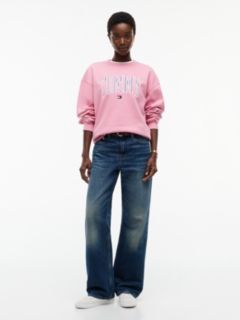 Varsity Tommy Logo Crewneck Sweatshirt — Mystic Pink 2