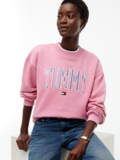 Varsity Tommy Logo Crewneck Sweatshirt — Mystic Pink 3