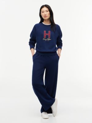 Женская толстовка Tommy Hilfiger Plaid H-Logo, цвет: Карбоновый тёмно-синий — фото 2