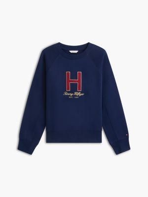 Женская толстовка Tommy Hilfiger Plaid H-Logo, цвет: Карбоновый тёмно-синий — фото 5