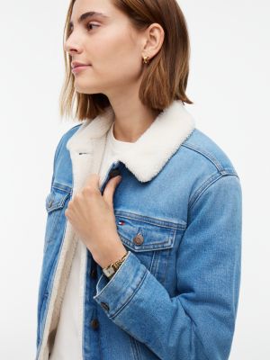 Женская куртка Tommy Hilfiger Teddy Collar Denim, цвет: Варёный — фото 3