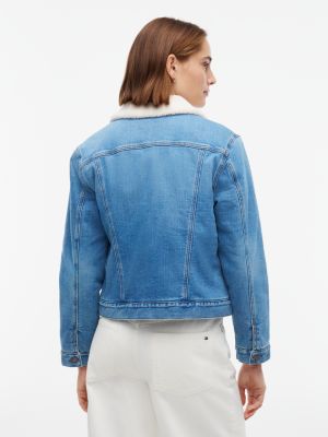 Женская куртка Tommy Hilfiger Teddy Collar Denim, цвет: Варёный — фото 4