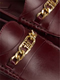 Chain-Link Leather Loafer — Oxblood 6