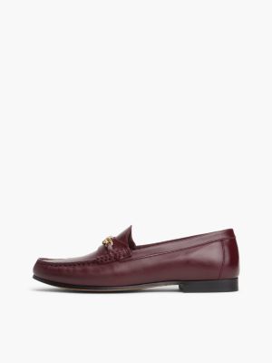 Женские туфли Tommy Hilfiger Chain-Link Leather Loafer, цвет: Тёмно-бордовый — фото 7