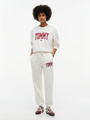 Tommy Hilfiger Women's Varsity Tommy Logo Sweatpant - Ivory - XXL