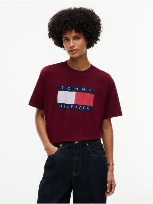 Flag Logo T-Shirt, Burgundy