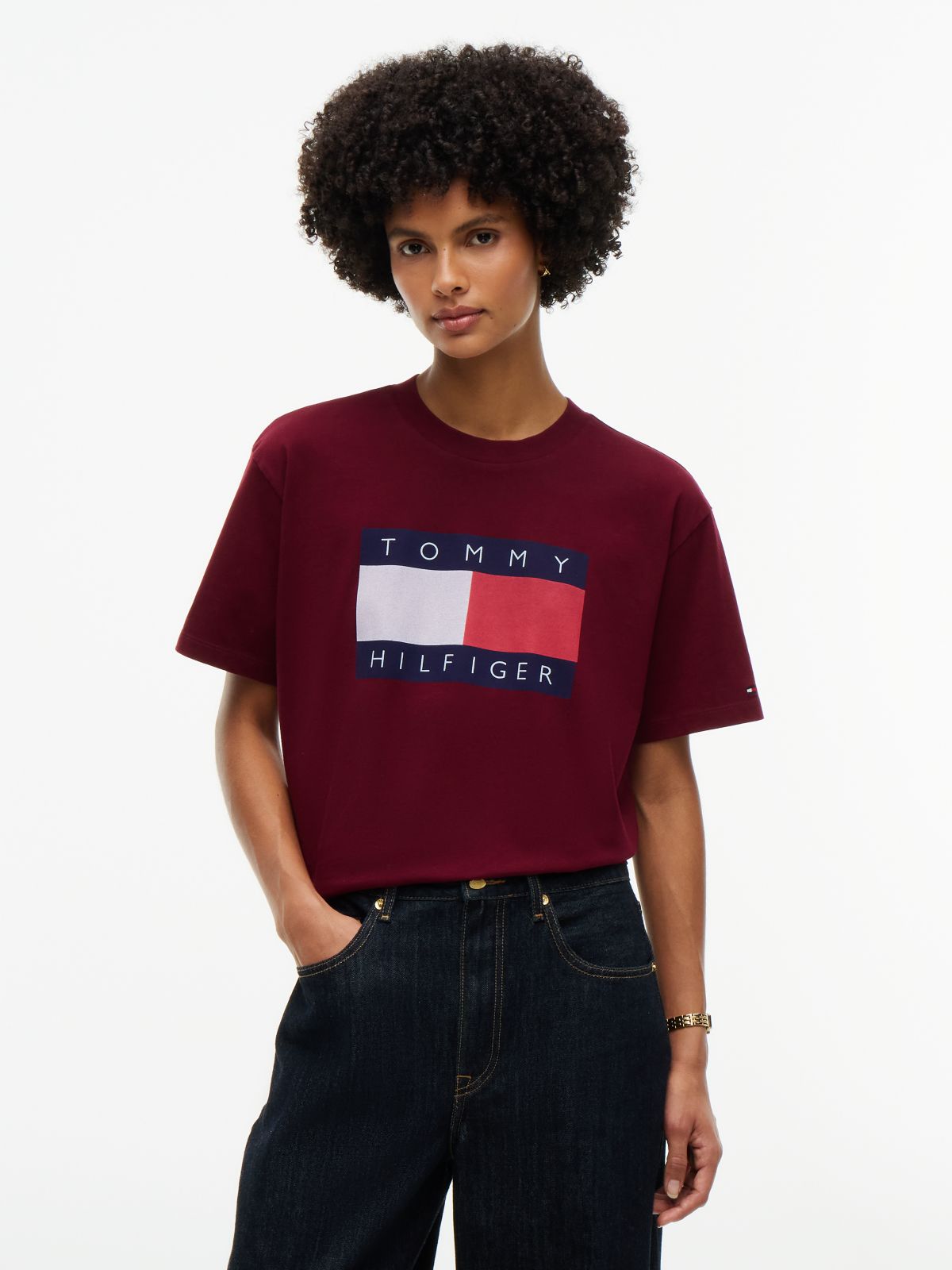 Flag Logo T-Shirt — Burgundy